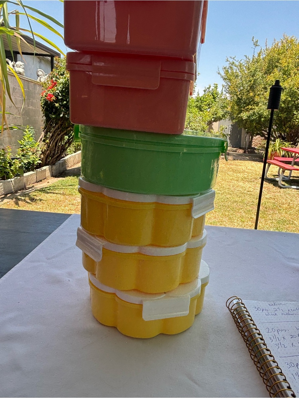 Multi-Color Stackable Food Storage Container Set - Yellow, Green, Coral
